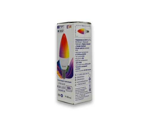 Умная светодиодная лампочка RGB с Wi-Fi, Яндекс Алисой, Марусей, Google Home, Smart bulb E14 (Уценка)
