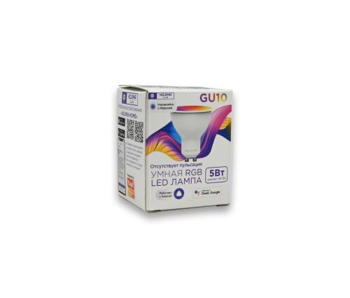 Умная светодиодная лампочка RGB с Wi-Fi, Яндекс Алисой, Марусей, Google Home, Smart bulb GU10 (Уценка)