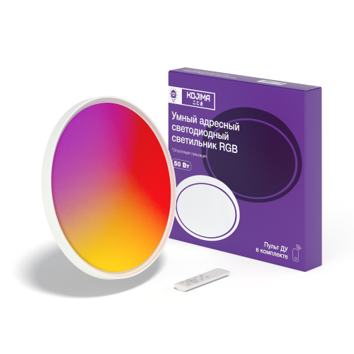 Умный адресный светодиодный светильник RGB IC с Wi-Fi + пульт ДУ, Яндекс Алисой, Google Home 50W