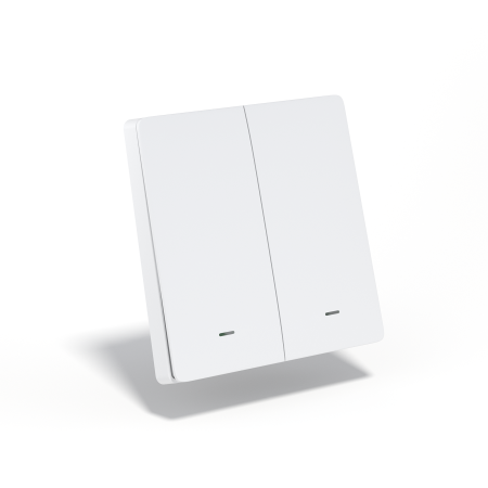 Умный Zigbee выключатель двухклавишный белый с Алисой 