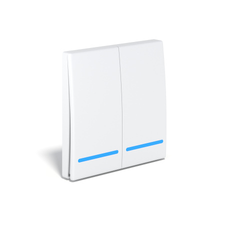 Умный беспроводной выключатель двухклавишный 433Мгц 